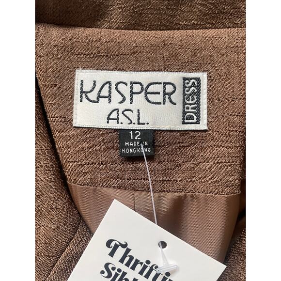 Vintage Pinup Minimalist Brown Dress LARGE - Picture 5 of 5